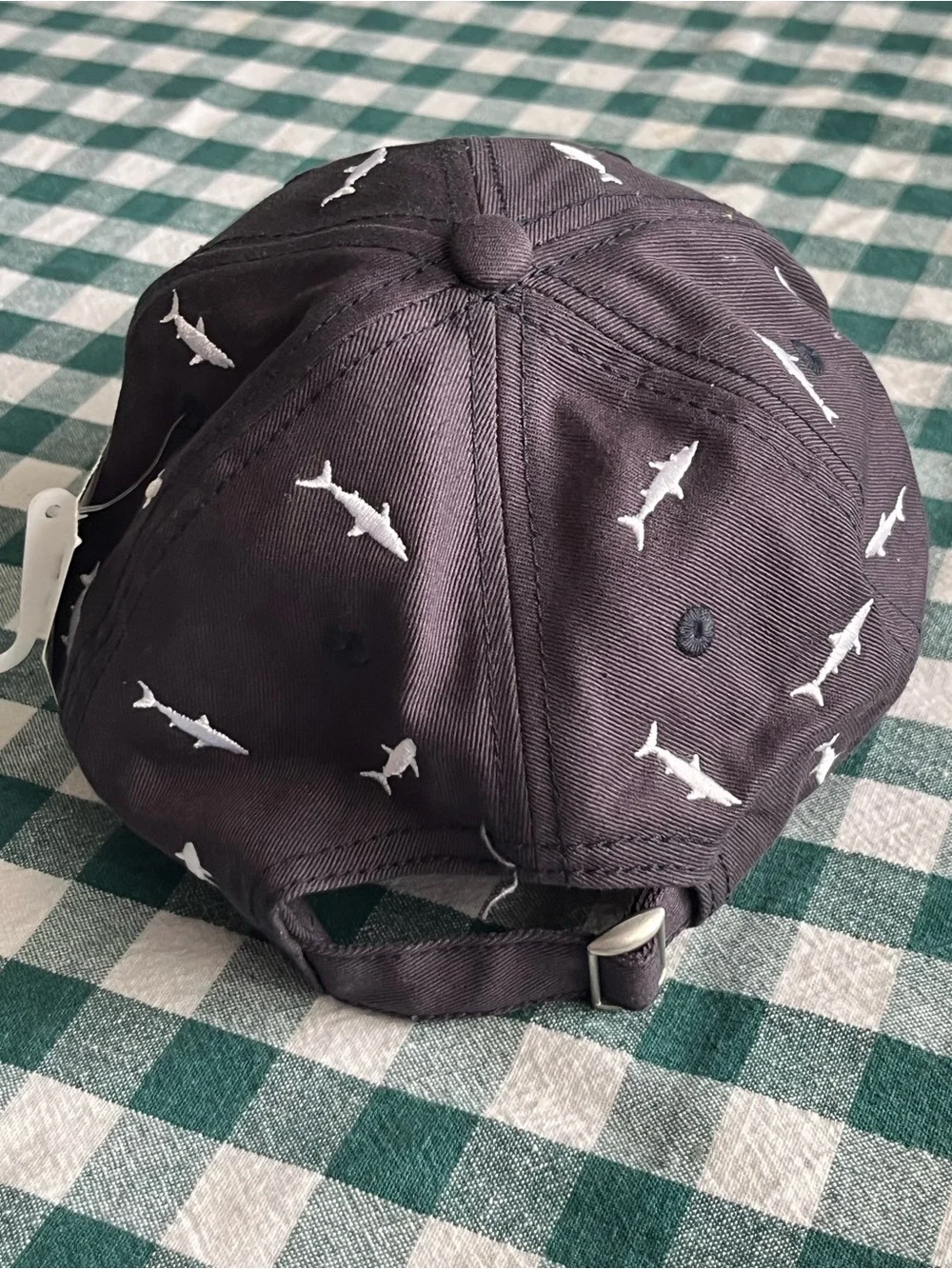 NWT SeaWorld Navy Blue Shark All Over Print Embroidered Baseball Adjustable Hat